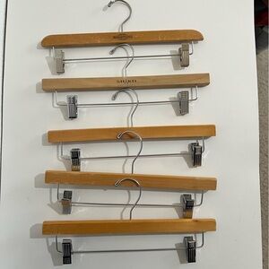 5 Wood Pant Skirt Clothes Hangers Unisex